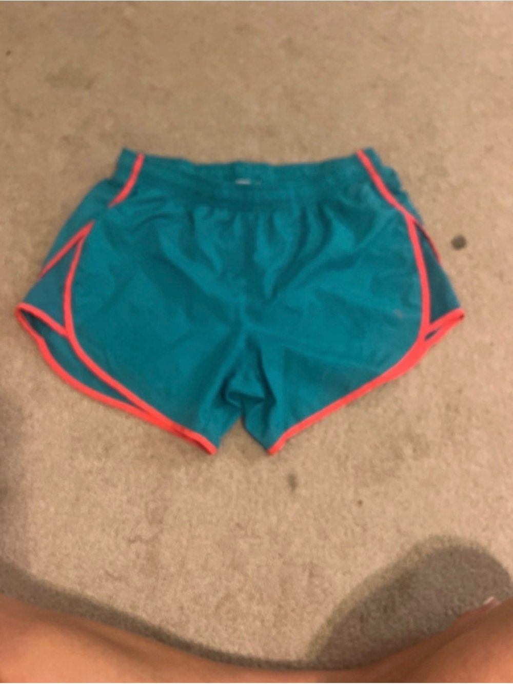 Danskin Teal Athletic Shorts with Coral Trim